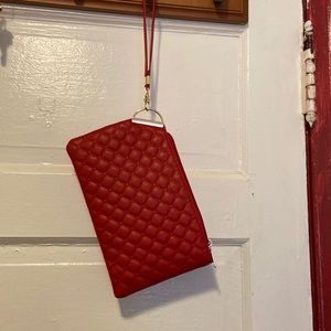 Red clutch bag / wristlet nearly brand new